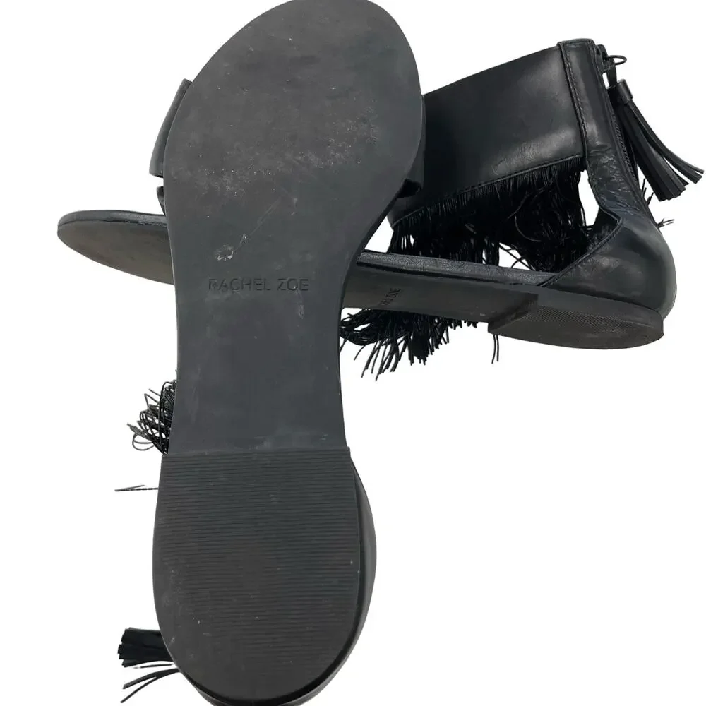Rachel Zoe Black Fringe Sandals - Picture 4 of 5